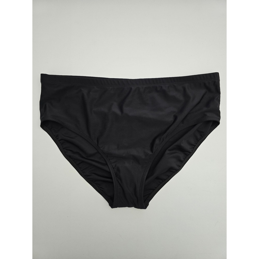 Christina Women's Full Coverage High Waisted Bikini Swim Bottom Black 18